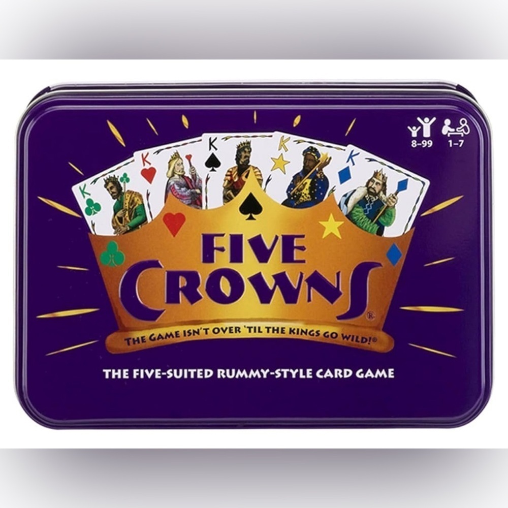 Collectible Tin Card Game with Five Crowns Rummy-Style Night Favorite Families